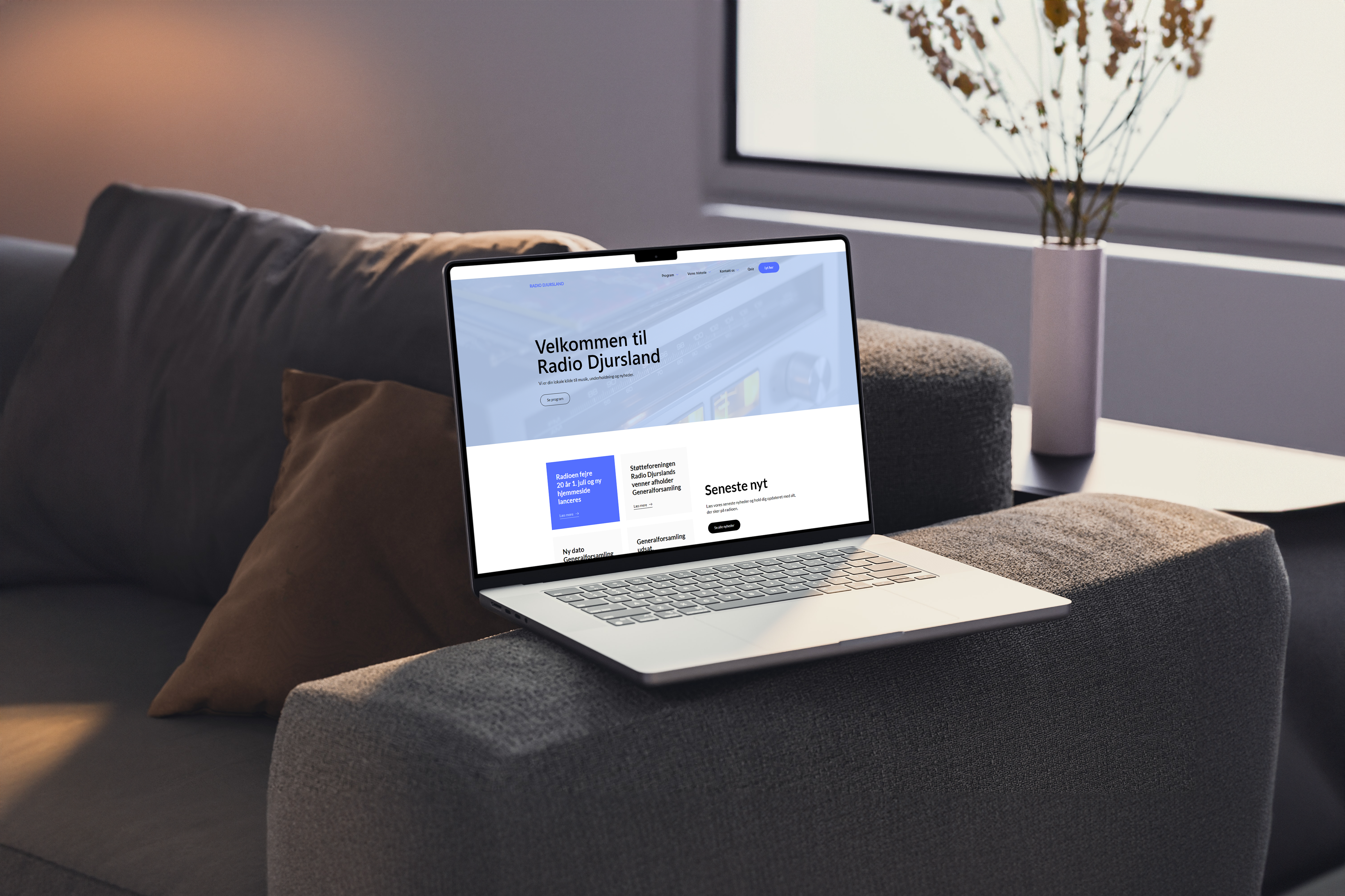 Free MacBook Pro on Couch Mockup