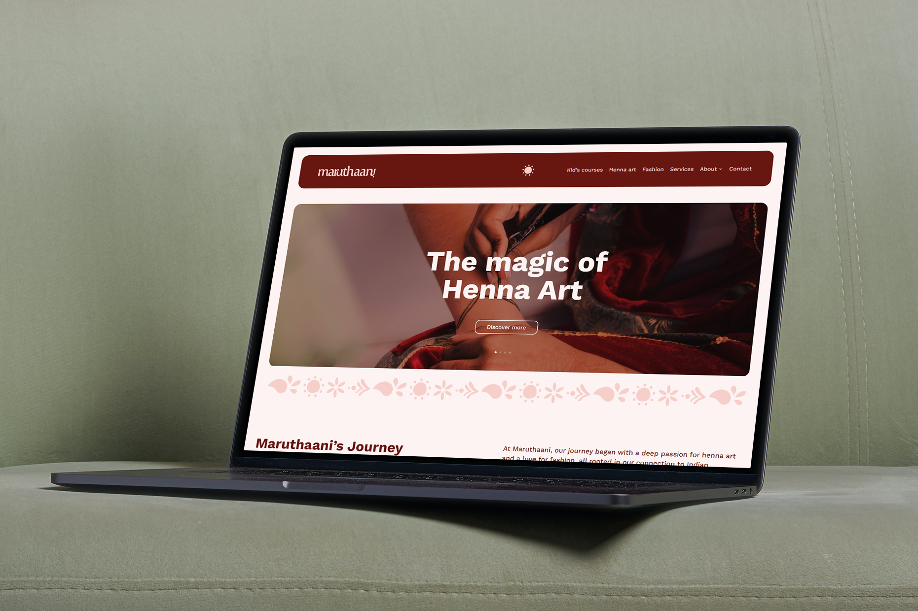 MacBook Pro Mockup on a Sofa